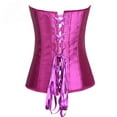 thumbnail image 2 of Chicastic Sexy Purple Satin Lace Corset Lace Up Bustier With Strong Boning - Large, 2 of 2