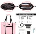 thumbnail image 4 of Mosiso Laptop Tote Bag Compatible with MacBook Pro 16 inch A2141, 15-15.6 inch Notebook,Fashion Lightweight Work Travel Business Women Briefcase with Small Purse,USB Charging Port,Pink, 4 of 6