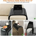 thumbnail image 3 of Joy&amp;Grace Sofa Armrest Tray with Large Mug Holder  Bamboo Couch Arm Tray  -Slip Couch Cup Holder Foldable Sofa Arm Table for Eating Drinks Cellphone (Color Natural), 3 of 6