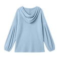 thumbnail image 4 of XuJwPNcy Sweatshirt for Women Mock Neck Casual Loose Pullover Long Sleeve Tops Plain Comfy Fall Clothes Ladies Outfit(Blue,Large), 4 of 5