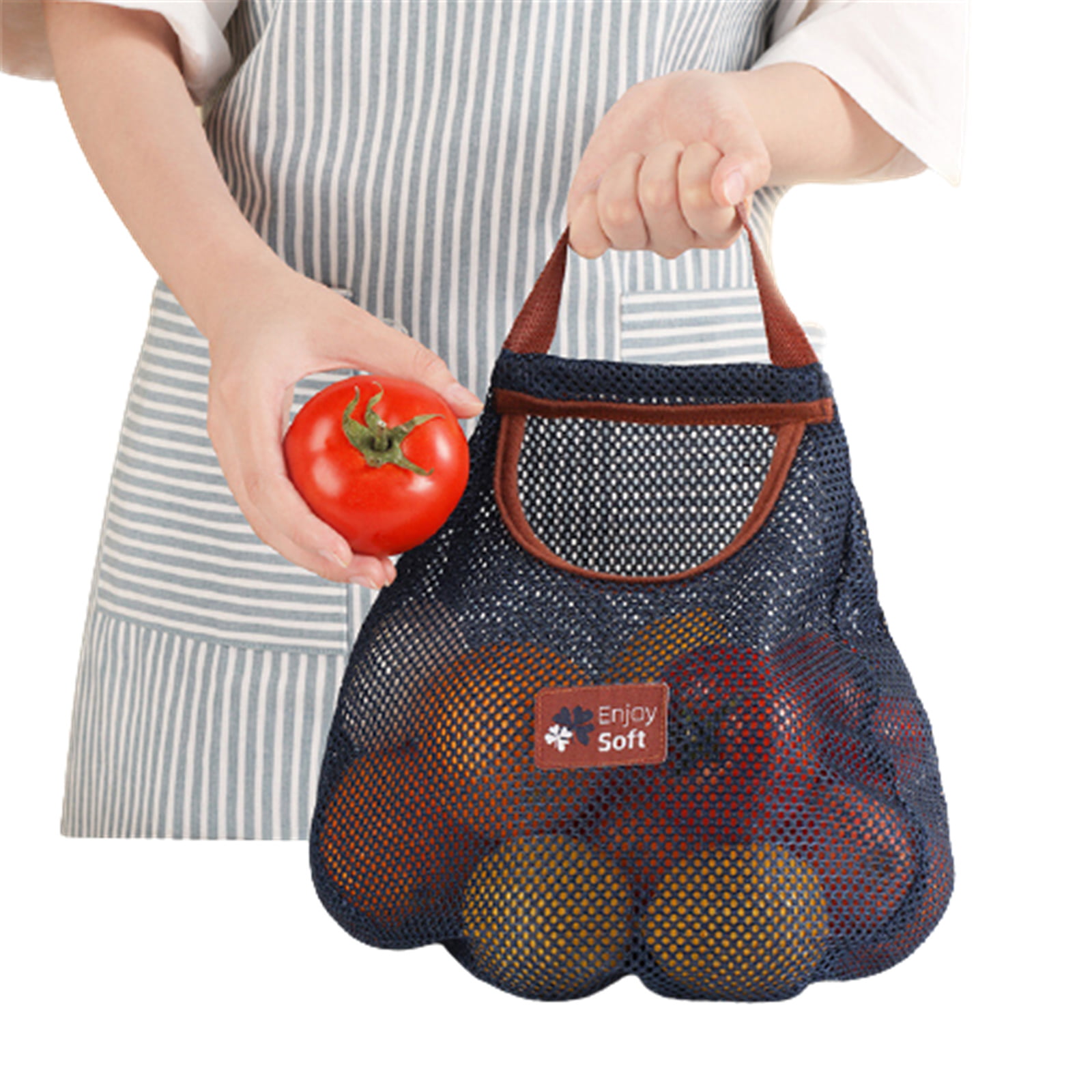 Hanging Pocket Fruit Vegetable Bags Storage Mesh Pouch Drawstring Mesh Bag 