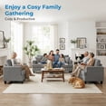 thumbnail image 6 of Mjkone 3 Piece Living Room Furniture Sets, Chenille Couch and Loveseat Set, Modern Sectional Sofa Sets for Living Room,Light Grey, 6 of 9