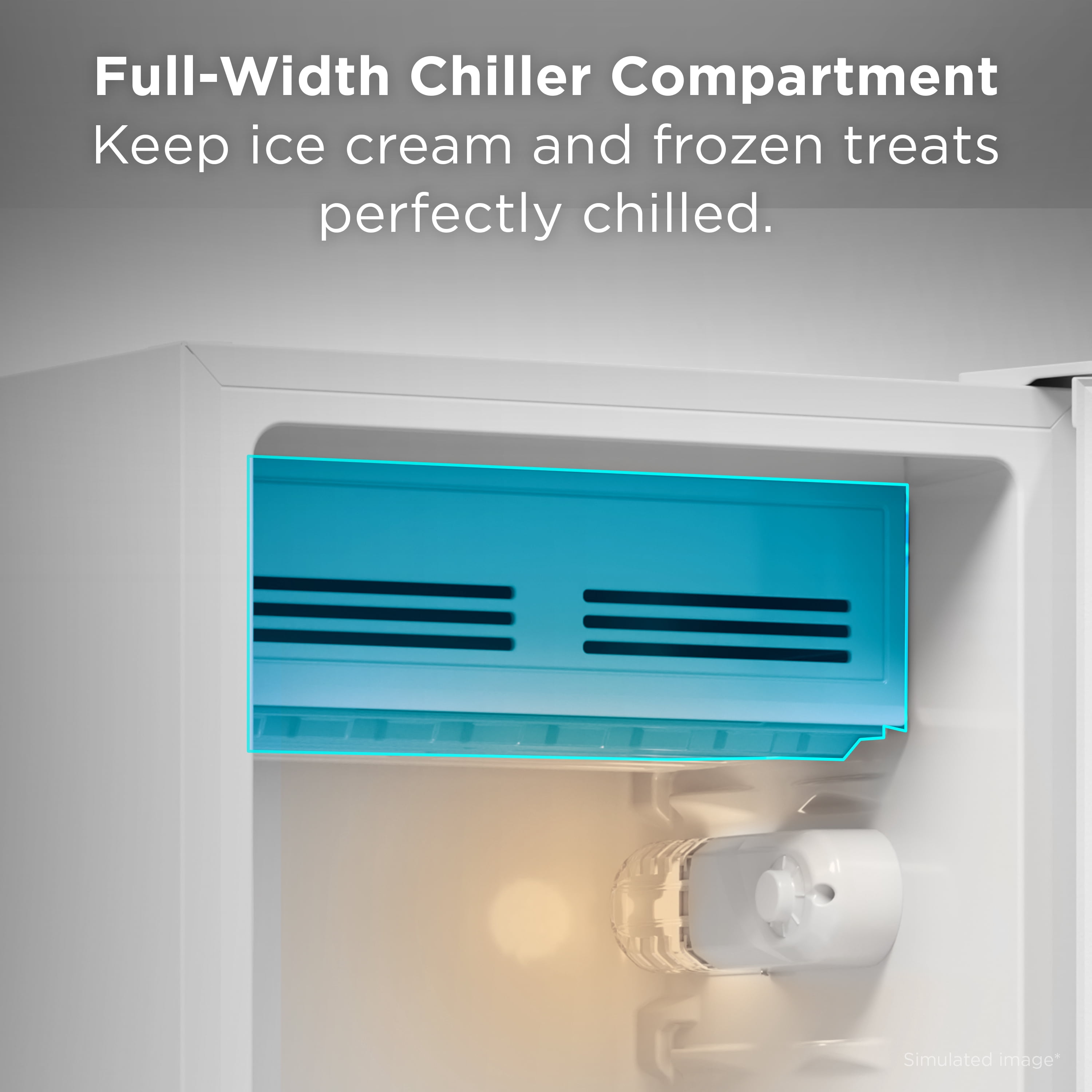TCL 3.2 Cu ft Compact Refrigerator with Chiller (White) - Single Door Mini Fridge with Adjustable Thermostat, Reversible Door, Interior Light, Energy Star - TRM032S4AW