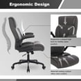 thumbnail image 5 of Executive Office Chair, Ergonomic PU Leather Computer Desk Chair with Lumbar Support, Flip-up Armrests and Adjustable Height, for Home Office, Brown, 5 of 8
