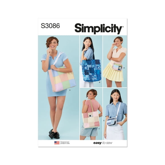 Simplicity Sewing Pattern 3086 - Bags, Size: OS (One Size)