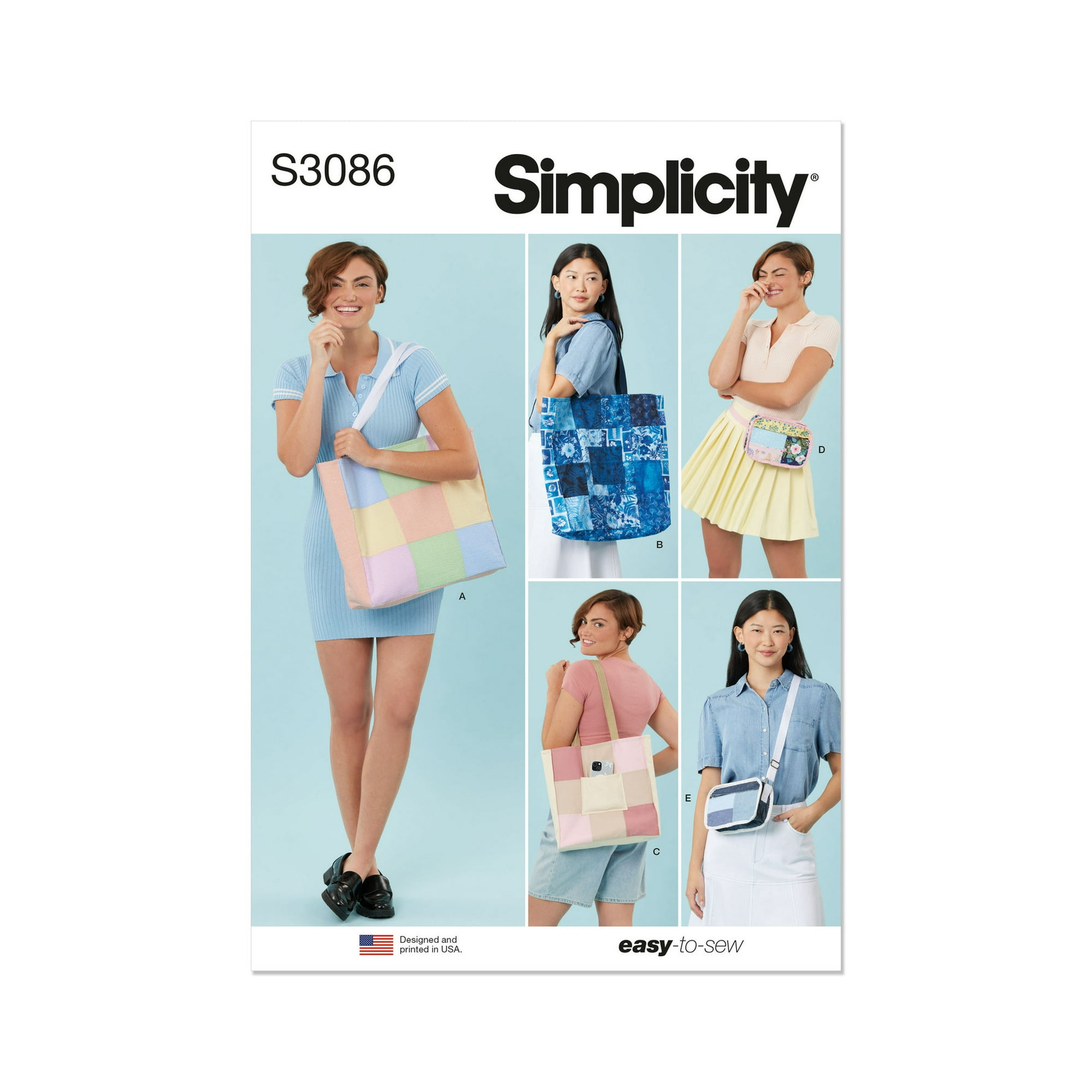 Simplicity Sewing Pattern 3086 - Bags, Size: OS (One Size)