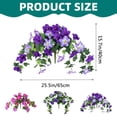 thumbnail image 3 of Artificial Fake Flowers Plants for Outdoor Decoration, 1PCS Faux Petunias Silk Flower UV Resistant No Fade for Home Outside Garden Balcony Yard Porch Realistic Indoor Decor,White,25.5x15.7", 3 of 9