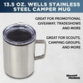 thumbnail image 3 of Wells Stainless Steel Camper Mug 13.5 oz. Set of 10, Bulk Pack - Perfect for Coffee, Soda, Other Hot & Cold Beverages - Silver, 3 of 5