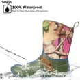 thumbnail image 3 of SMILIN Women's Rubber Garden Boots, Waterproof Insulated Rain Boots, Mid Height for Muck Mud Working Outdoor, Green, Size 11, 3 of 10