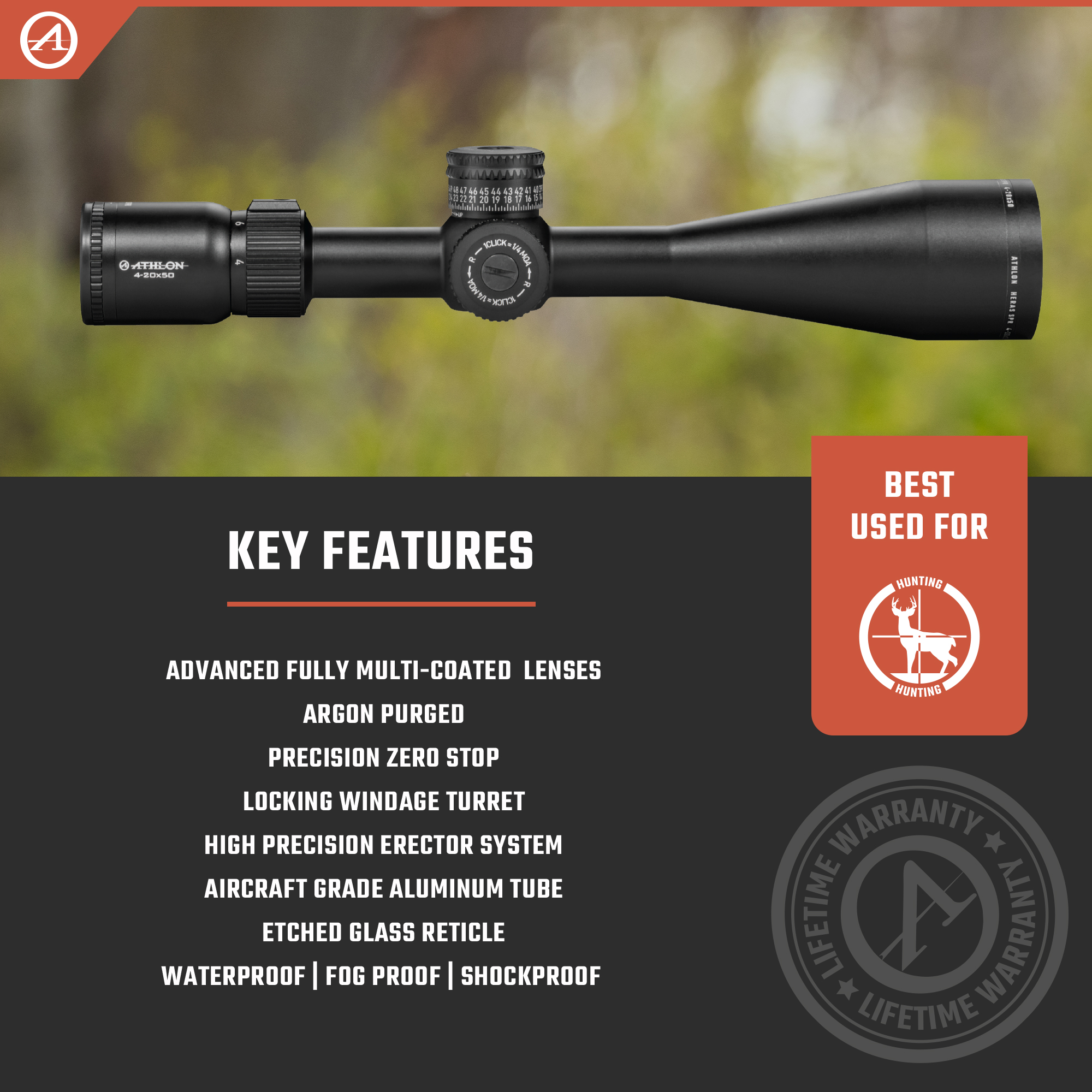 Athlon Optics Heras SPR 4-20x50 Scope AAGR2 SFP MOA Reticle, Black