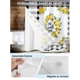thumbnail image 3 of No Hook Cloth Fabric Shower Curtain with Snap in Liner, Summer Yellow Lemon Waterproof Shower Curtains Set with See Through Top Window, Black Buffalo Plaid Farmhouse Bath Curtains Shower 72"x72", 3 of 6
