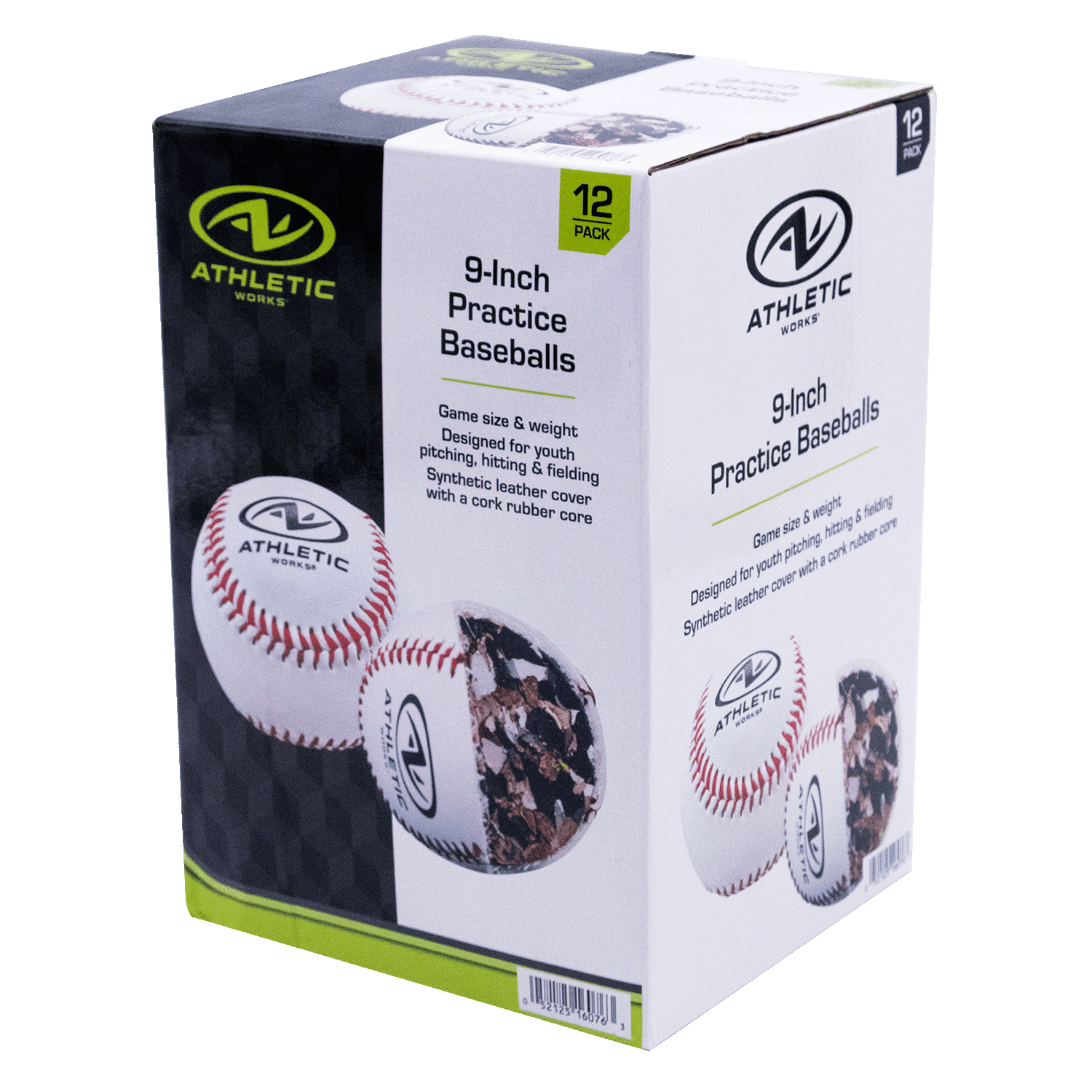 Athletic Works 12 Pack Durable Training and Recreation Baseballs