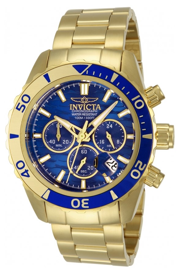 Invicta Men's 14342 Pro Diver Analog Swiss-Quartz Gold Watch