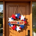 thumbnail image 2 of KUKIDSVO Non-Woven Star Door Hanging, Blue Patriotic Wreath Style Ornament, Easy Mount Decor for Home Classroom Retail 4th of July Wall Door Decoration, 2 of 6