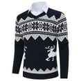 thumbnail image 2 of Yesfashion Men's Christmas Casual Slim Fit V-Neck Pullover Long Sleeve Knitted Pullover Sweaters, 2 of 5
