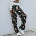 thumbnail image 5 of autumn/winter new style lace-up casual trousers fashion loose lace-up Christmas print pants, 5 of 7