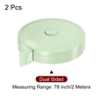 thumbnail image 3 of Unique Bargains 2 Pack Measuring Tape 2M/78-inch Round Retractable Tailors Tape Measure Pocket Size, Green, 3 of 5