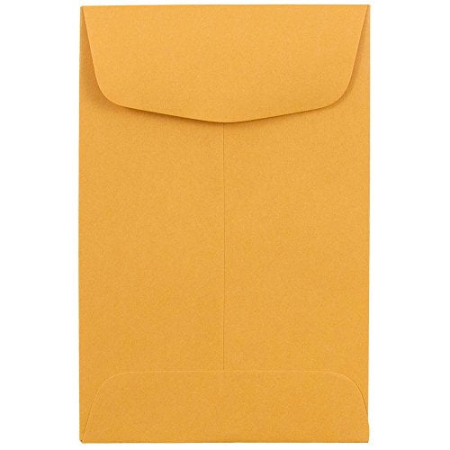 JAM PAPER Enveloppes Commerciales d'Affaires #4 - 3 x 4 1/2 - Kraft Marron Manila - 100/paquet