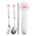 thumbnail image 3 of Utensils Set Stainless Steel Portable Tableware Set Pink For Camping 1Set, 3 of 5