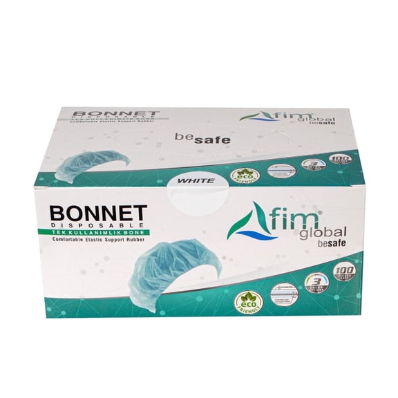 Disposable bonnet Caps, Elastic Dust Cap Hair Net, White, 100 Pcs
