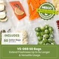 thumbnail image 3 of NESCO Gallon Vacuum Sealer Bags (11" x 16"), 50-Count BPA-Free Vacuum Seal Bags for Freezer Storage and Sous Vide, Works With Nesco and FoodSaver Vacuum Sealer Machines, 3 of 11