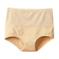 thumbnail image 2 of Womens Underwear Brief Panties Women'S Solid Color Cotton Underwear High Waisted Underwear Beige Xxl, 2 of 3