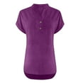 thumbnail image 4 of Gamivast Linen Shirts for Women Loose Fitted V Neck 3/4 Sleeve Casual Blouses Comfortable Solid Tunic Going out Tops Summer Trendy outfits, 4 of 5