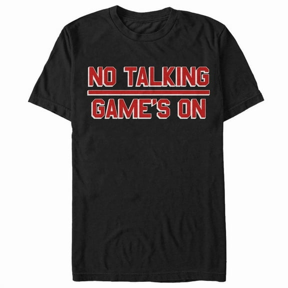 Men's Lost Gods No Talking Game's On Graphic Tee Black Small