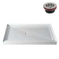 Streamline GB-530-124 48 in. x 36 in. Alcove Acrylic Shower Base in Glossy White With Center Drain, ABS Drain Included