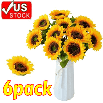 4.33-inch Mexican sunflower imitation flowers, 6-piece indoor/outdoor artificial flower set, DIY-friendly winter yellow blooms