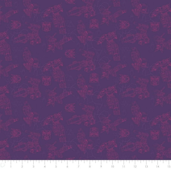Transformers Interstellar in Dark Purple 100% Cotton Fabric Sold by the Yard