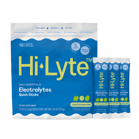Hi-Lyte Electrolytes Quick Stix Lime Cucumber Mint Hydration Drink | Daily Essentials | 16 Servings