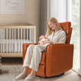 thumbnail image 5 of Legooin Multi-Function Power Recliner Chair with 8-Point Massage & Heat - 270° Swivel Rocker with USB Charging, Faux Leather Nursery Chair for Baby Adult, Orange Brown, 5 of 9