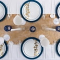 thumbnail image 6 of (120 PACK) EcoQuality 9" inch Round White Plastic Plates with Blue and Gold Vine Design - Disposable China Like Party Plates, Heavy Duty Salad Plates, Dinner Plate, Dessert, Wedding, Serveware, 6 of 6