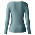 thumbnail image 6 of Hfnxid Long Sleeve Shirt for Womens Scoop Neck Slim Fit Tops with Thumb Holes Casual Athletic Layering Tee, 6 of 9