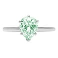 thumbnail image 7 of Solitaire Engagement Ring for Women - 1ct Simulated Green Diamond in 14K White Gold Promise Ring, 7 of 7