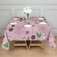 thumbnail image 3 of Pink Halloween Elements Pattern Square Tablecloth,Waterproof Square Table Cover,Wipeable Spillproof Washable Table Cover for Home Kitchen Party Decor 42"X42"(107x107cm), 3 of 6