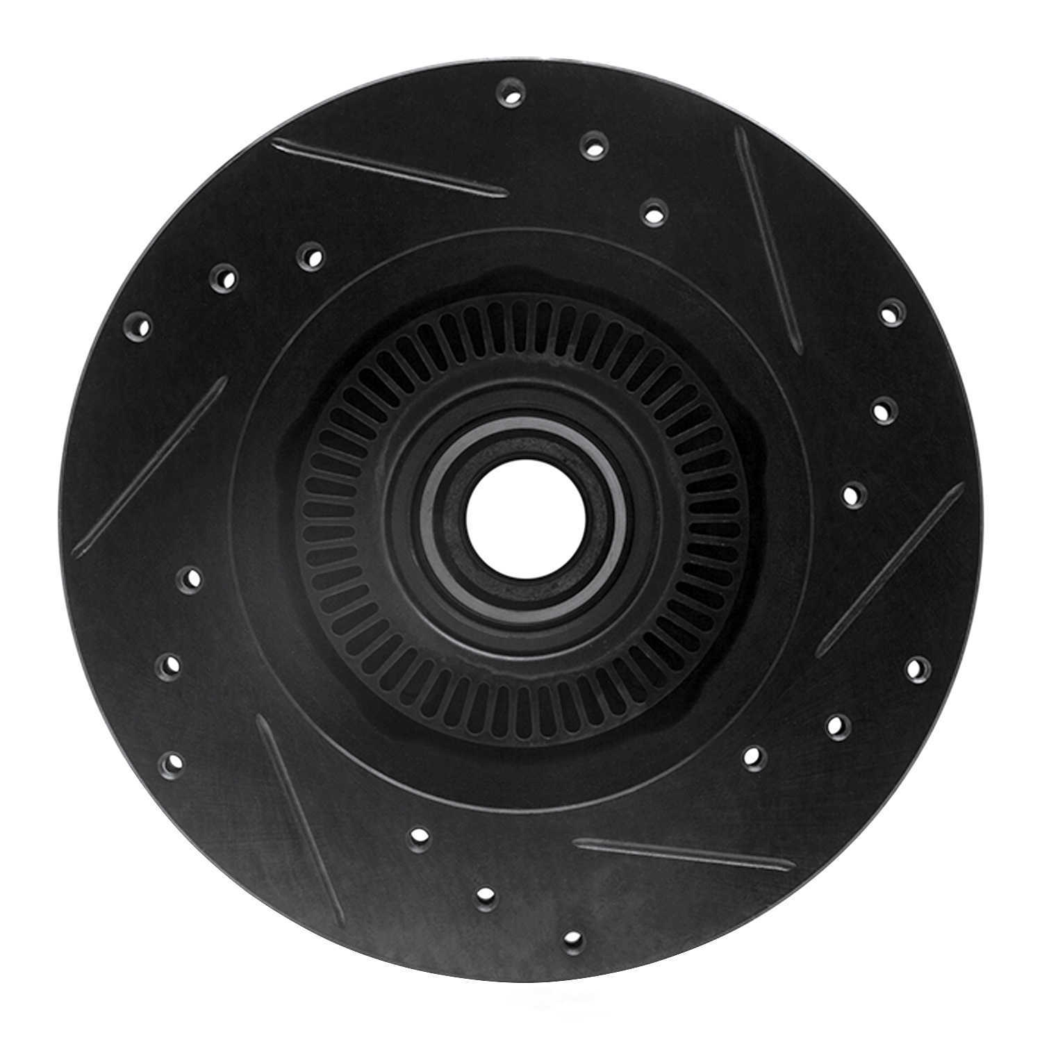 Dynamic Friction Company 633-54138L DFC Brake Rotor - Drilled And Slotted - Black