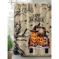 thumbnail image 2 of Fsddascl Brown Halloween Shower Curtain Set - Extra Long 72" x 96" Washable Bathtub Curtain with 12 Hooks, Horror Pumpkins Skull Truck Withered Tree Waterproof Fabric Shower Curtains for Bathroom, 2 of 6