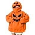 thumbnail image 3 of Sentuca Hoodies for Women Halloween Cute Pumpkin Mask Spooky Sweatshirts Plus Size Loose Fit Long Sleeve Pullover Tops with Pockets S, 3 of 8