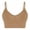 Khaki, variant on Feancey Womens Wireless Sports Bras Ribbed Knit Open Back Yoga Bra Spaghetti Strap Casual High Impact Workout Bras Breathable No Underwire Everyday Underwear Black L