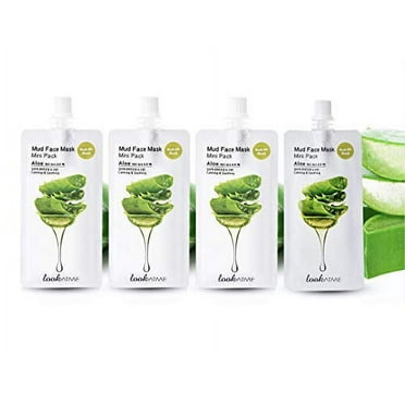 Look At Me Mud Mask (4-Pack) Aloe for Skin Care with Aloe Vera, Natural Mud Mask for Moisturizing, Acne & Pore Clogging Clay Face Mask for your Sensitive Skin