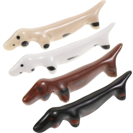 

4Pcs Ceramic Chopstick Rest Desktop Chopstick Holder Cartoon Dog Shape Chopstick Rest