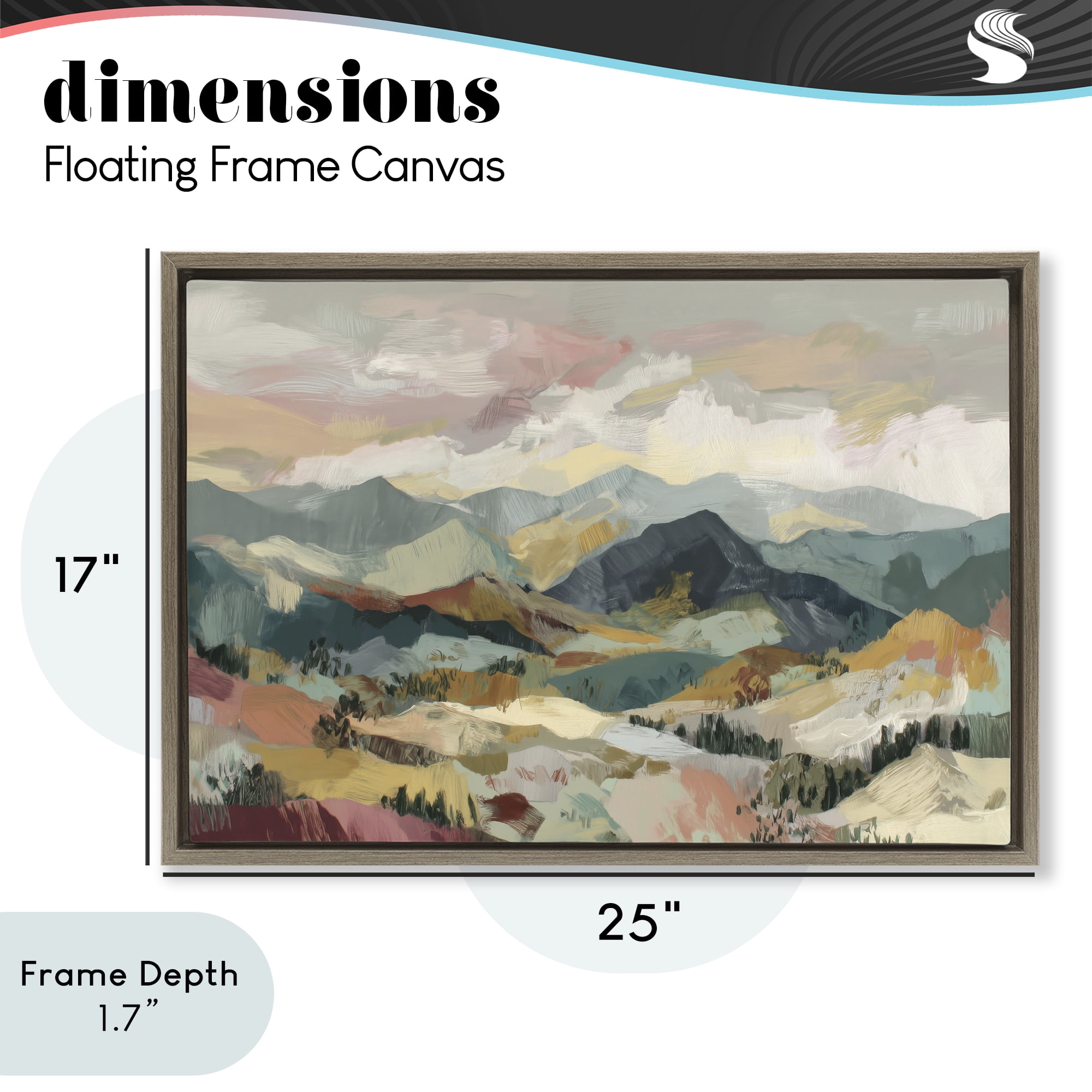 Stupell Industries Mountain Valley Vista Brown Framed Floater Canvas Wall Art, design by Chromatic Storm Studio