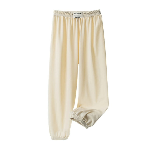 IROINID Pantalons pour Filles, Enfants, Mignons, en Soie Glacée, Jambes Larges, Blanc