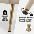 thumbnail image 6 of RESTWORLD Faux Leather Accent Chair, Modern Upholstered Side Chair with Gold Metal Legs for Living Room & Bedroom,Light Beige, 6 of 11