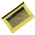 thumbnail image 1 of B5 Size Double Zipper 2 Pocket Pencil Bag, Transparent esh File Pouch Case, Zip Binder Pencil Bags Pencil Cases with Rivet Enforced Hole 3 Ring (Yellow), 1 of 6