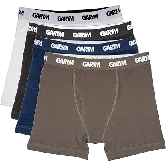 Gary Majdell Sport Men's Stretch Cotton Boxer Brief, Moisture-Wicking Underwear, 4 Pack (Multi, X-Large)
