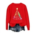 thumbnail image 5 of Aobny Red Fall Clothing Christmas Women's Plus Long Sleeve Crew Neck Sweatshirt Pullover Petite Ladies Tops,XXXL, 5 of 6