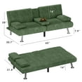 thumbnail image 7 of Homall  Futon Sofa Bed with Armrests and Cup Holders,  Adjustable Backrest Angles, Convertible bed, Green, 7 of 7